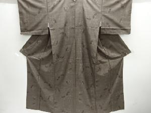 草花模様織出し本場泥大島紬着物（7マルキ）